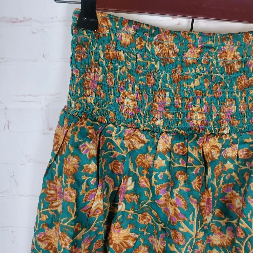 NEW Natural Life Convertible Reversible Skirt Crop Top XS Cotton Smocked Mini